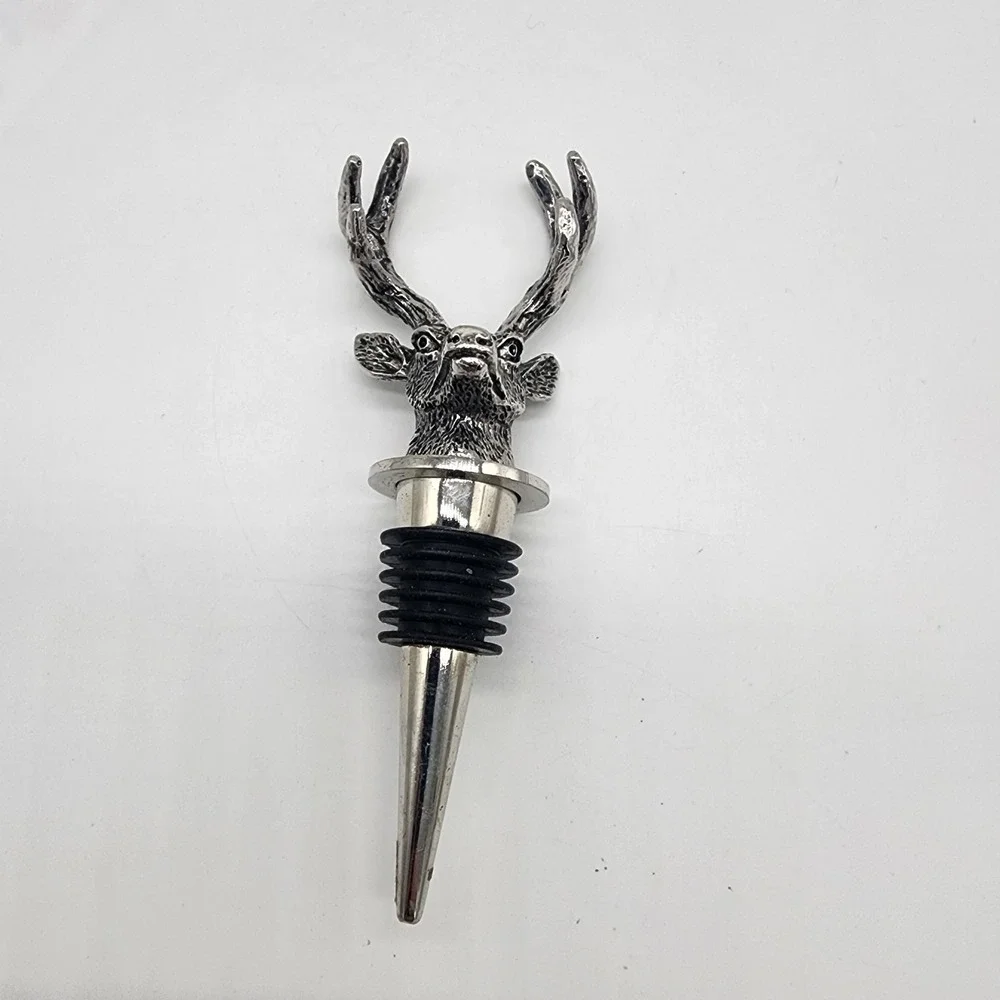 Metal Stag / Deer Head Wine Bottle Stopper Cast Metal Antler Design‎ Bar